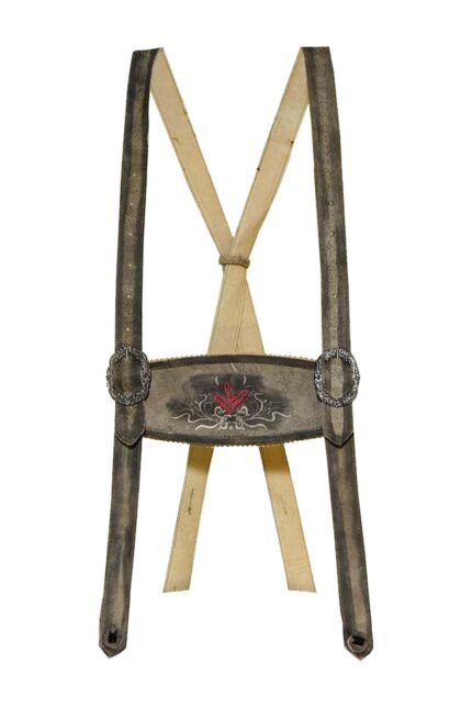 Traditional German Brown Lederhosen Suspender For Oktoberfest